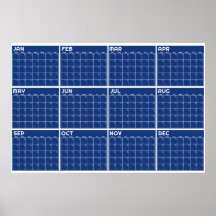 Maandelijkse Ongedateerde Minimalistische Wandplan