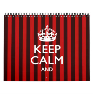 Maandelijkse persoonlijke KEEP CALM Red Jouw tekst Kalender