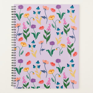 Maandelijkse plank voor wilde bloemen in lavendel planner