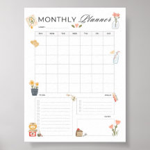 Maandelijkse planner afdrukbare organizer drukke m