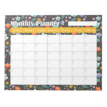 Maandelijkse planner lente kleurrijke bloemen