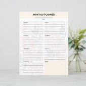 Maandelijkse Planner Sjabloon (Staand voorkant)