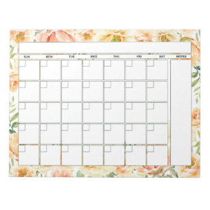  Maandelijkse Planner voor Peach Floral Notitieblok