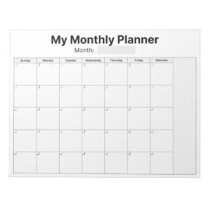 Maandelijkse planning notitieblok