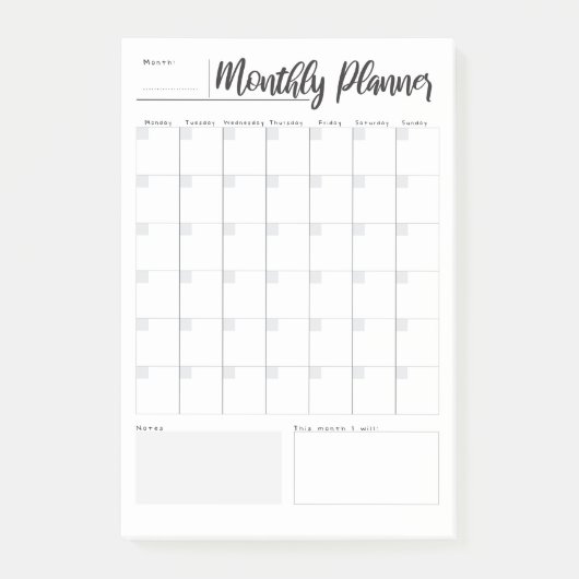 Maandelijkse planning post-it® notes (Voorkant)