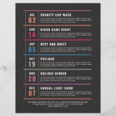 Maandelijkse planning van geplande gebeurtenissen flyer (Achterkant)