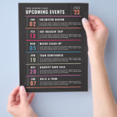 Maandelijkse planning van geplande gebeurtenissen flyer (Hand)