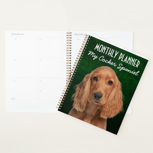 Maandelijkse weekplanning voor Cocker Spaniel Planner (Display)