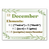 Maanden in het Japans (Flash Kaarten) Kaart (Voorkant)