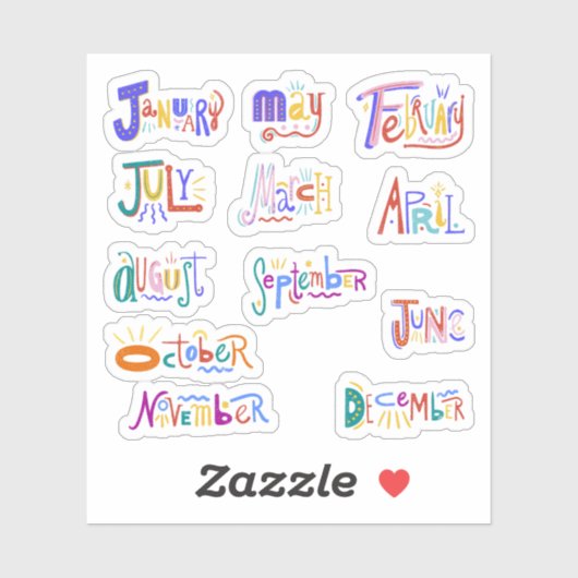 Maanden van de Stickers van het Jaar (Vel)