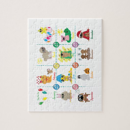 Maanden van het Jaar Legpuzzel (Verticaal)