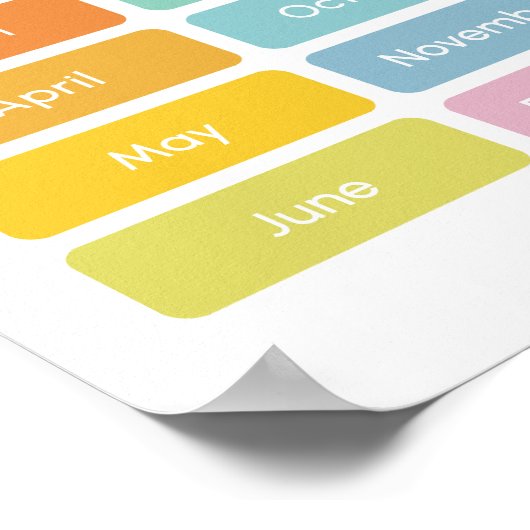 Maanden van het jaar leren poster (Hoek)