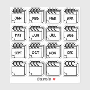 Maanden van het jaar Multi-Pack Sticker