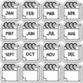 Maanden van het jaar Multi-Pack Sticker (Voorkant)