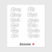 Maanden van het Jaar Sticker Set Curvy (Vel)