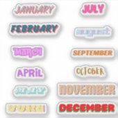 Maanden van het jaar stickers set (Voorkant)