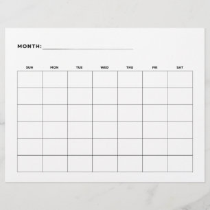 Maandkalender Liggend 6 Weken 21,59 x 27,94 cm Flyer