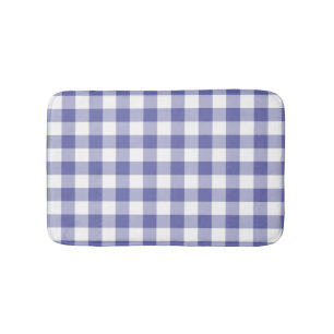 Maandroos Blauw Gingham Geruit Modern Patroon Badmat