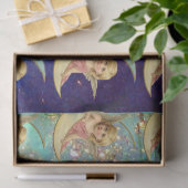 MAANENGELEN IN BLAUW GOUD GELE SCHITTERS TISSUEPAPIER (Geschenk)