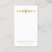 Maanfase hemelse sieraden oorbel display visitekaartje (Voorkant)