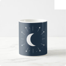 Maanfase mok - Diep marineblauw & Zilver (Vol