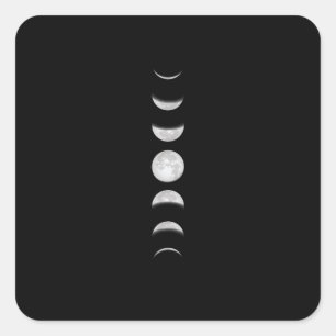Maanfasen Cool Astronomie Vierkante Sticker
