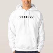 Maanfasen in zwart en horizontaal met minimale hoodie (Voorkant)
