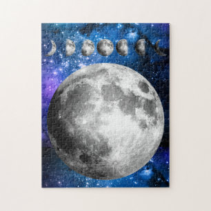 Maanfasen & Lichtgevende Sterren van het Universum Legpuzzel