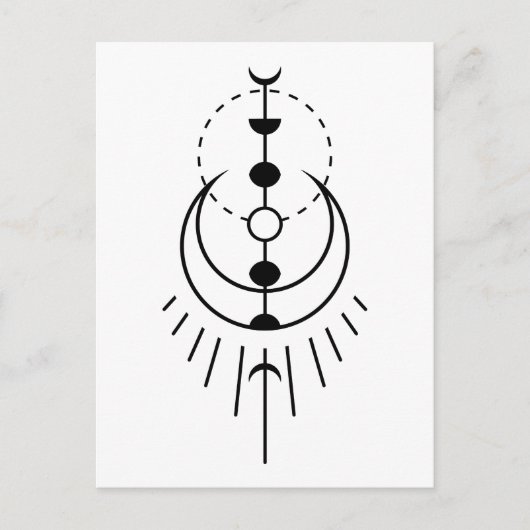 maanfasen lunar eclipse briefkaart (Voorkant)