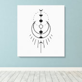 maanfasen lunar eclipse canvas afdruk (Insitu (Houten vloer))