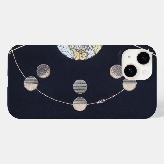 Maanfasen met aarde en zon, sterrenkunde Case-Mate iPhone case (Achterkant (horizontaal))