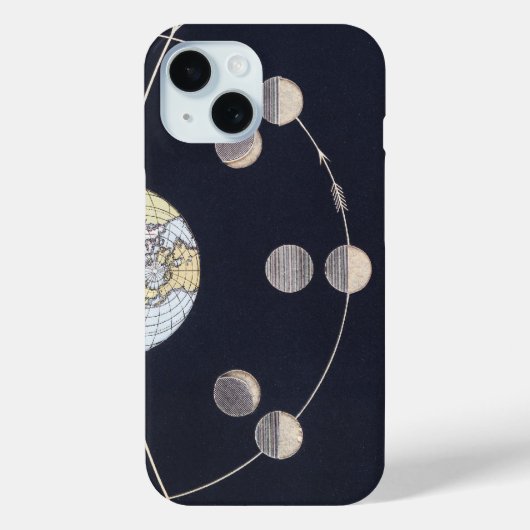 Maanfasen met aarde en zon, sterrenkunde Case-Mate iPhone case (Achterkant)