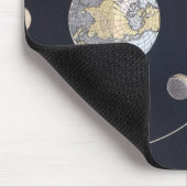 Maanfasen met aarde en zon, sterrenkunde muismat (Hoek)