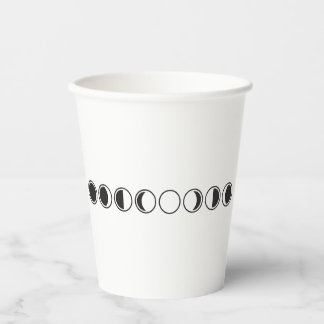 Maanfasen Minimalistische Lijnkunst Papieren Bekers