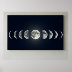 Maanfasen Muur Kunst Canvasprint Poster