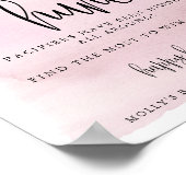 Maanfeest, Roze Baby Shower Fopspenen Jacht Game Poster (Hoek)