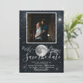 Maanfoto Save the Date uitnodiging (Staand voorkant)