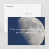 Maanfotografie, romantische Missing You Briefkaart (Voorkant / Achterkant)