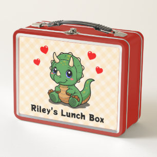 Maanierlijke dinosauruslunchbox – naam toevoegen