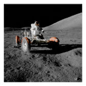 maanlanding astronaut buggy space perfect poster (Voorkant)