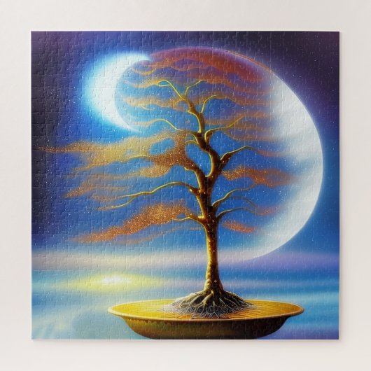 Maanlandschap bonsai legpuzzel (Verticaal)