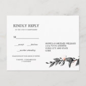 maanlicht | Bloemenbruiloft RSVP MAALTIJD KEUZE Uitnodiging Briefkaart (Achterkant)