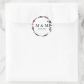 maanlicht | Bruiloft Klassiek Monogram Ronde Sticker (Tas)