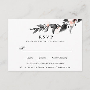 maanlicht BRUILOFT RSVP MAALTIJD KEUZE Kaartje