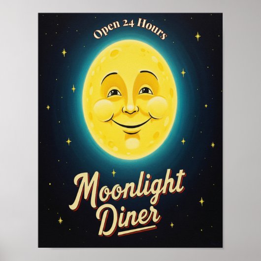 maanlicht diner poster (Voorkant)