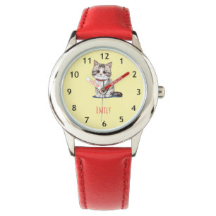 Maanlicht meisjesnaam knuffelkat kindhorloge horloge