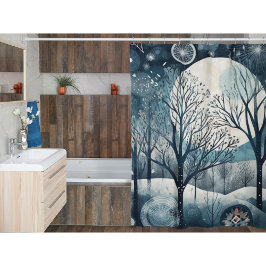 Maanlicht Noords Woud Douchegordijn