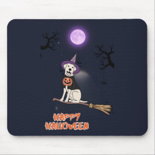 Maanlichte Pup - Halloween Hond in Heksenhoed Muismat