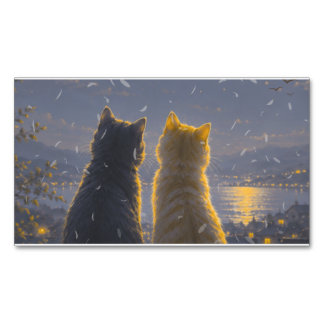 Maanlichtgezellen – Twee Katten Onder de Volle Maa Magnetisch Visitekaartje
