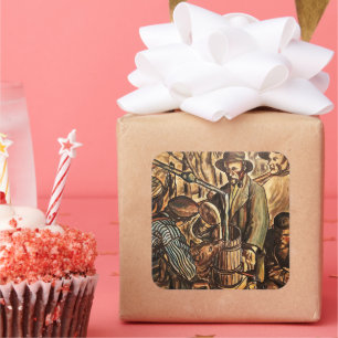 Maanlichtstokers maken witte bliksem whisky drank vierkante sticker